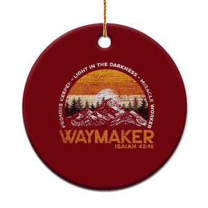 Vintage Christian Ceramic Ornament Isaiah 42:16 Waymaker Promise Keeper Miracle Worker TS10 1pc Red Print Your Wear