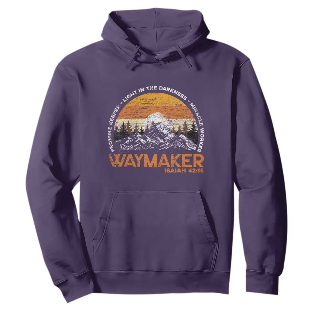 Vintage Christian Hoodie Isaiah 42:16 Waymaker Promise Keeper Miracle Worker TS10 Purple Print Your Wear