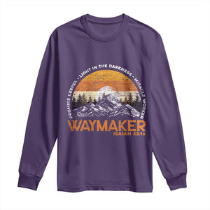 Vintage Christian Long Sleeve Shirt Isaiah 42:16 Waymaker Promise Keeper Miracle Worker TS10 Purple Print Your Wear