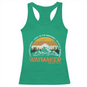 Vintage Christian Racerback Tank Top Isaiah 42:16 Waymaker Promise Keeper Miracle Worker TS10 Irish Green Print Your Wear