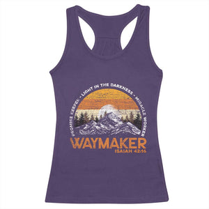 Vintage Christian Racerback Tank Top Isaiah 42:16 Waymaker Promise Keeper Miracle Worker TS10 Purple Print Your Wear