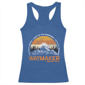 Vintage Christian Racerback Tank Top Isaiah 42:16 Waymaker Promise Keeper Miracle Worker TS10 Royal Blue Print Your Wear
