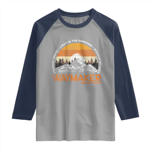 Vintage Christian Raglan Shirt Isaiah 42:16 Waymaker Promise Keeper Miracle Worker TS10 Sport Gray Navy Print Your Wear