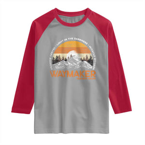Vintage Christian Raglan Shirt Isaiah 42:16 Waymaker Promise Keeper Miracle Worker TS10 Sport Gray Red Print Your Wear