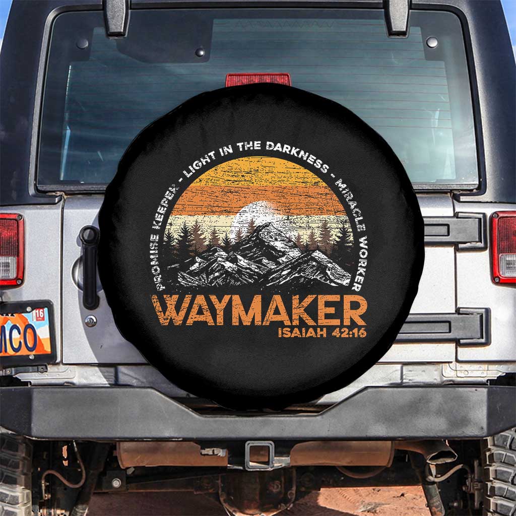 Vintage Christian Spare Tire Cover Isaiah 42:16 Waymaker Promise Keeper Miracle Worker TS10 No hole Black Print Your Wear