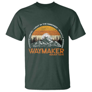 Vintage Christian T Shirt Isaiah 42:16 Waymaker Promise Keeper Miracle Worker TS10 Dark Forest Green Print Your Wear