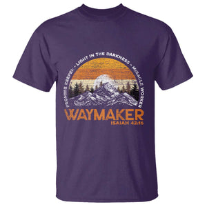 Vintage Christian T Shirt Isaiah 42:16 Waymaker Promise Keeper Miracle Worker TS10 Purple Print Your Wear