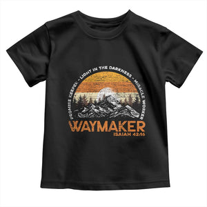 Vintage Christian Toddler T Shirt Isaiah 42:16 Waymaker Promise Keeper Miracle Worker TS10 Black Print Your Wear