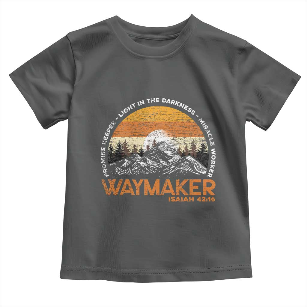 Vintage Christian Toddler T Shirt Isaiah 42:16 Waymaker Promise Keeper Miracle Worker TS10 Dark Heather Print Your Wear