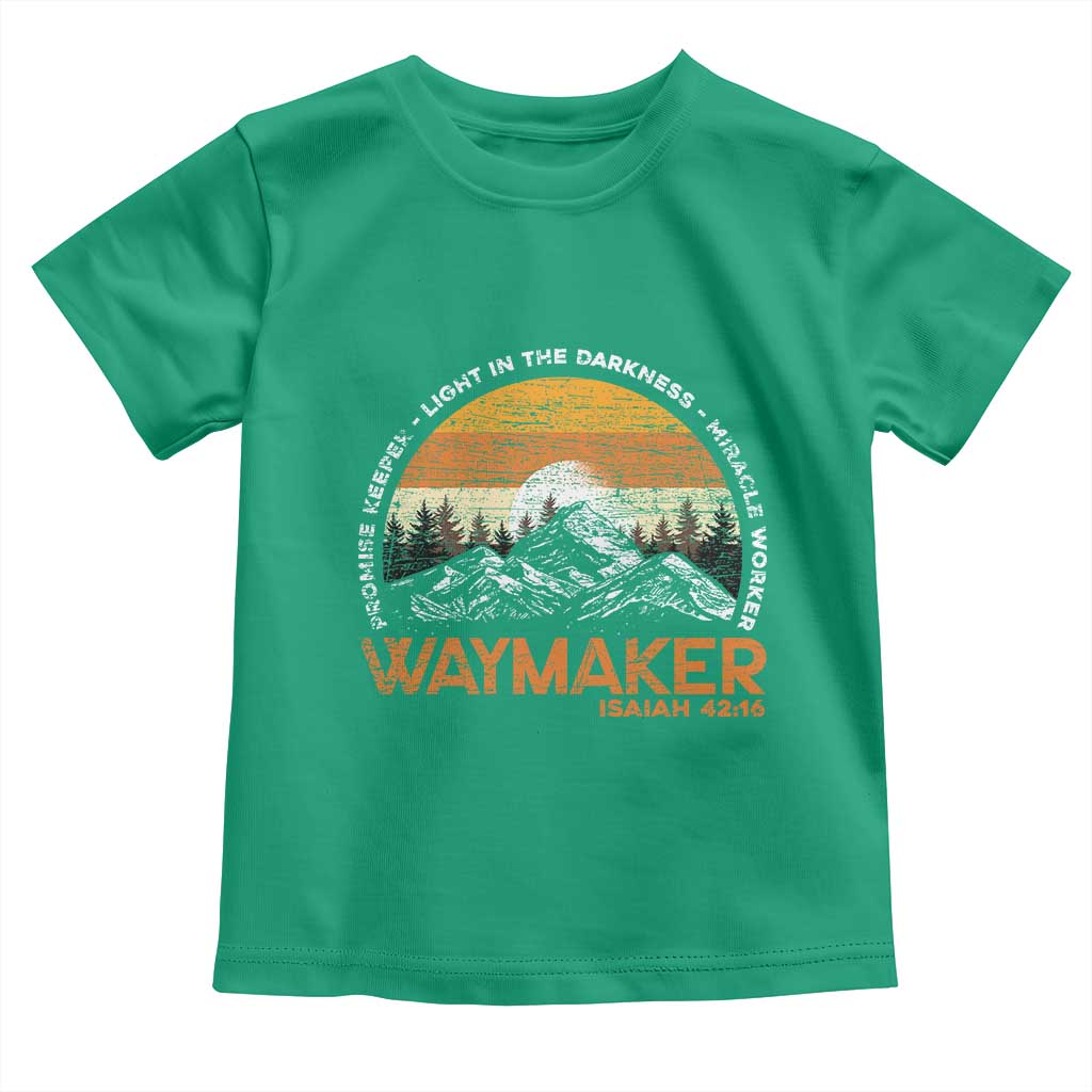 Vintage Christian Toddler T Shirt Isaiah 42:16 Waymaker Promise Keeper Miracle Worker TS10 Irish Green Print Your Wear