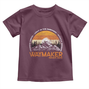Vintage Christian Toddler T Shirt Isaiah 42:16 Waymaker Promise Keeper Miracle Worker TS10 Maroon Print Your Wear