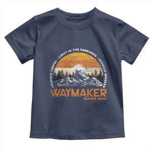 Vintage Christian Toddler T Shirt Isaiah 42:16 Waymaker Promise Keeper Miracle Worker TS10 Navy Print Your Wear