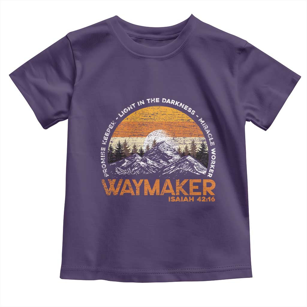 Vintage Christian Toddler T Shirt Isaiah 42:16 Waymaker Promise Keeper Miracle Worker TS10 Purple Print Your Wear