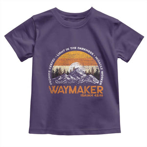 Vintage Christian Toddler T Shirt Isaiah 42:16 Waymaker Promise Keeper Miracle Worker TS10 Purple Print Your Wear