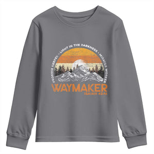 Vintage Christian Youth Sweatshirt Isaiah 42:16 Waymaker Promise Keeper Miracle Worker TS10 Charcoal Print Your Wear