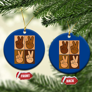 Peace Sign Equality for All Ceramic Ornament Peace Out V Fingers Hand Equal Rights TS10 1pc Blue Print Your Wear