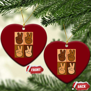 Peace Sign Equality for All Ceramic Ornament Peace Out V Fingers Hand Equal Rights TS10 Print Your Wear