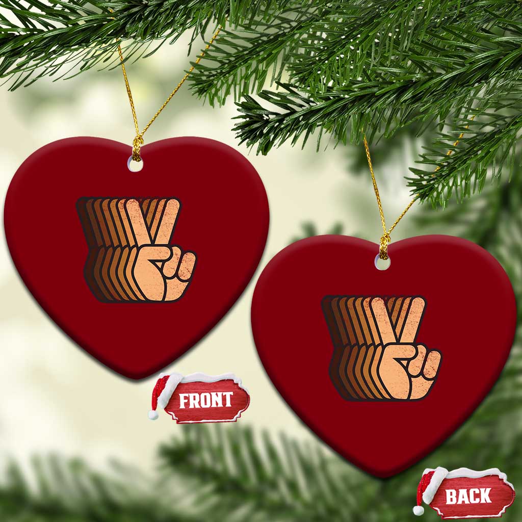 Retro Equality for All Ceramic Ornament Peace Sign V Fingers Skin Tone Hands Vintage TS10 Print Your Wear