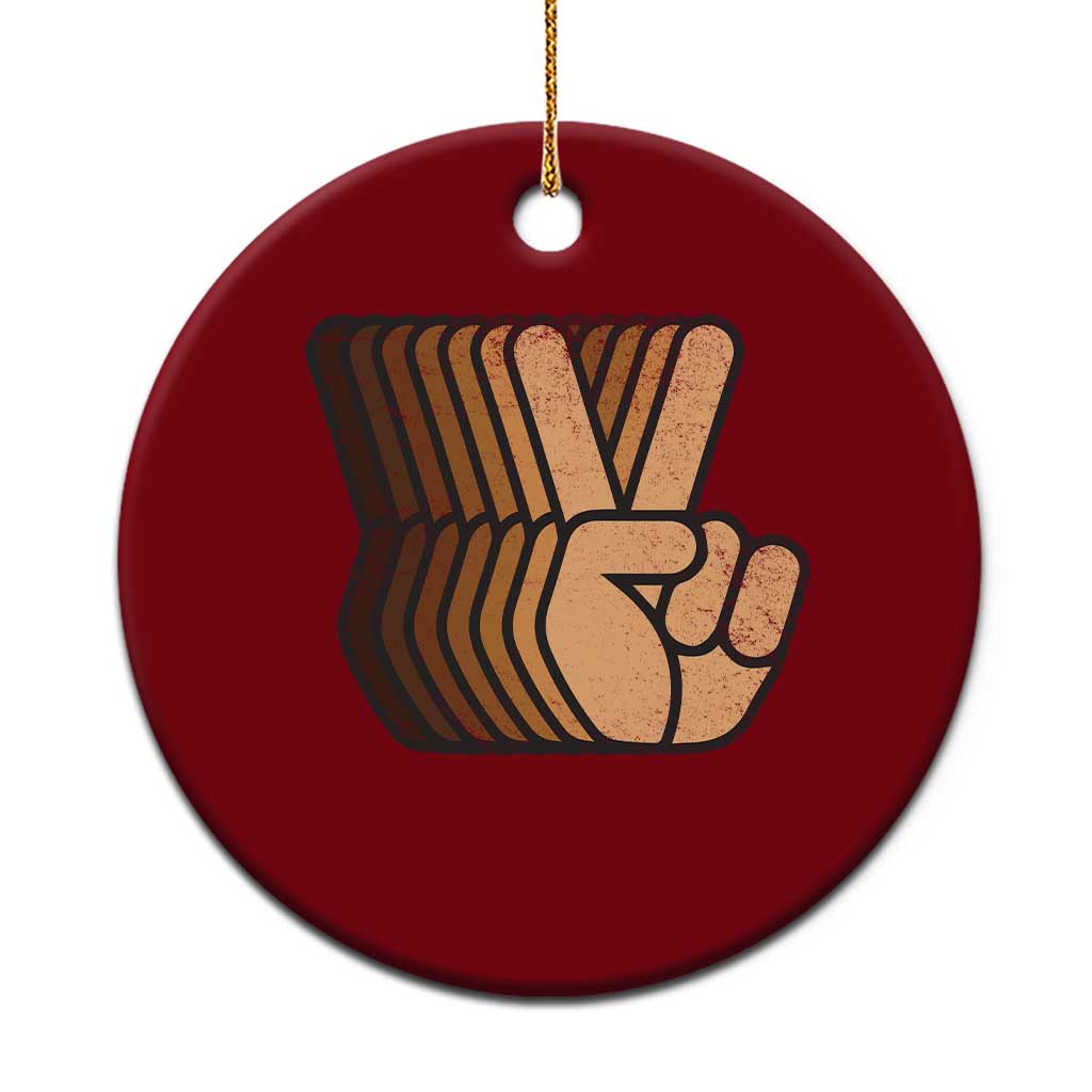 Retro Equality for All Ceramic Ornament Peace Sign V Fingers Skin Tone Hands Vintage TS10 1pc Red Print Your Wear