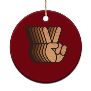 Retro Equality for All Ceramic Ornament Peace Sign V Fingers Skin Tone Hands Vintage TS10 1pc Red Print Your Wear