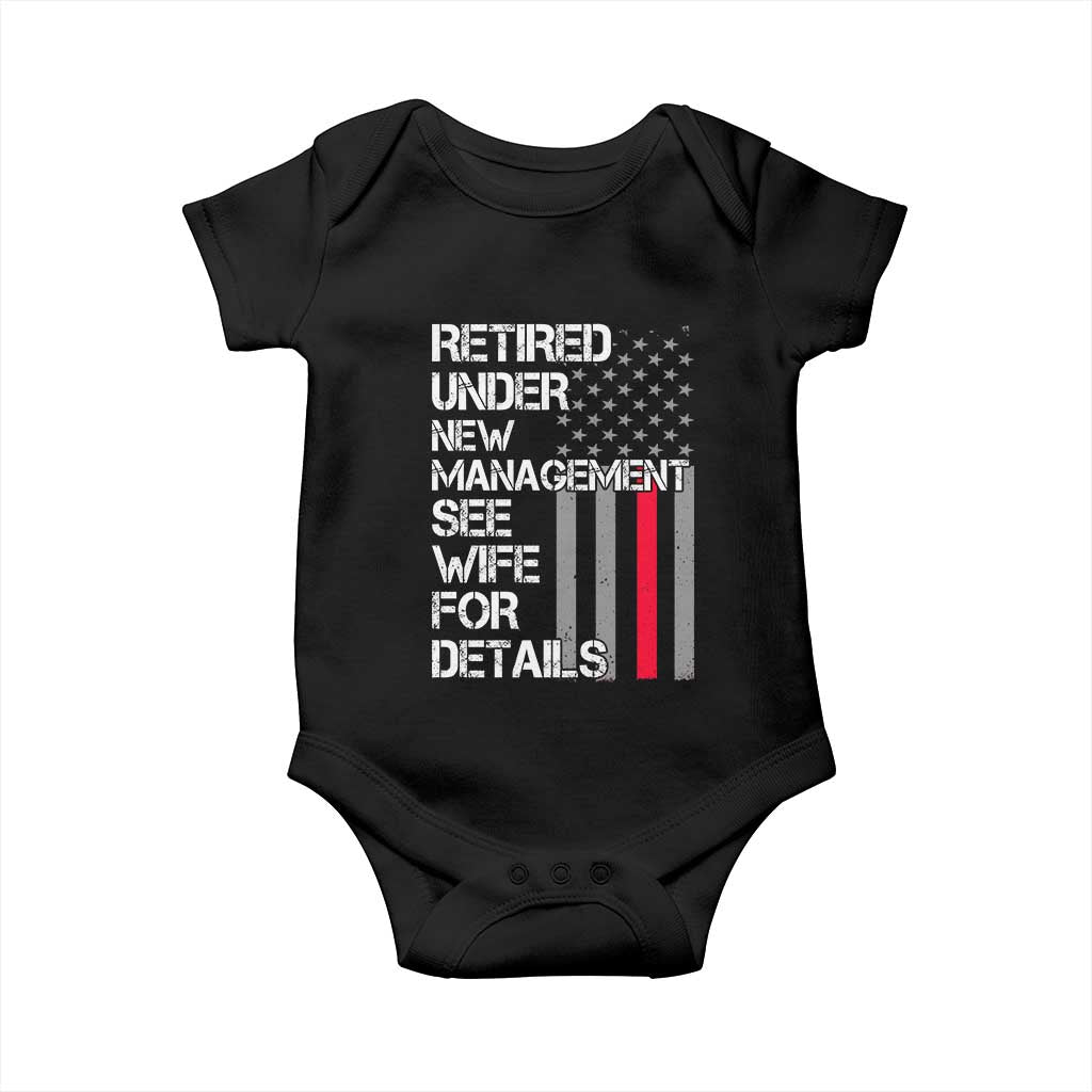 Retirement Gifts For Men Baby Onesie Retired Under New Management See Wife Retired Dad TS10 Black Print Your Wear