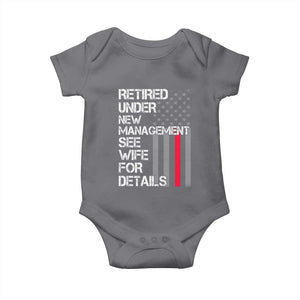 Retirement Gifts For Men Baby Onesie Retired Under New Management See Wife Retired Dad TS10 Charcoal Print Your Wear