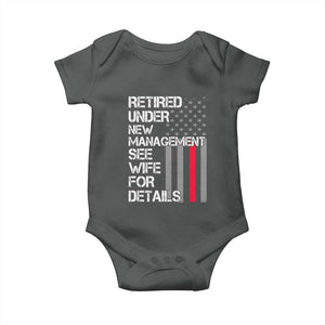 Retirement Gifts For Men Baby Onesie Retired Under New Management See Wife Retired Dad TS10 Dark Heather Print Your Wear