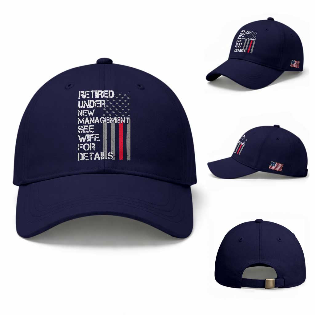 Retirement Gifts For Men Baseball Cap Retired Under New Management See Wife Retired Dad TS10 Baseball Cap Universal Fit Dark Blue Print Your Wear