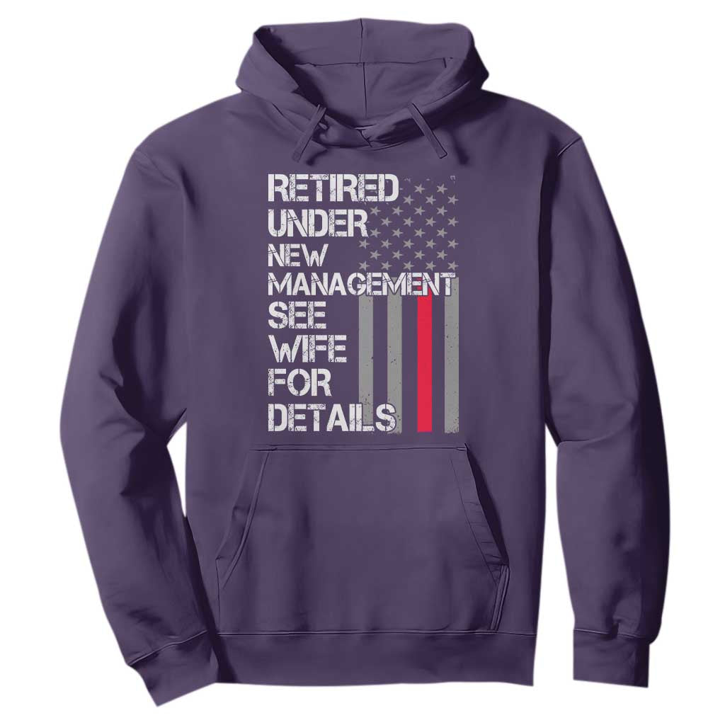 Retirement Gifts For Men Hoodie Retired Under New Management See Wife Retired Dad TS10 Purple Print Your Wear