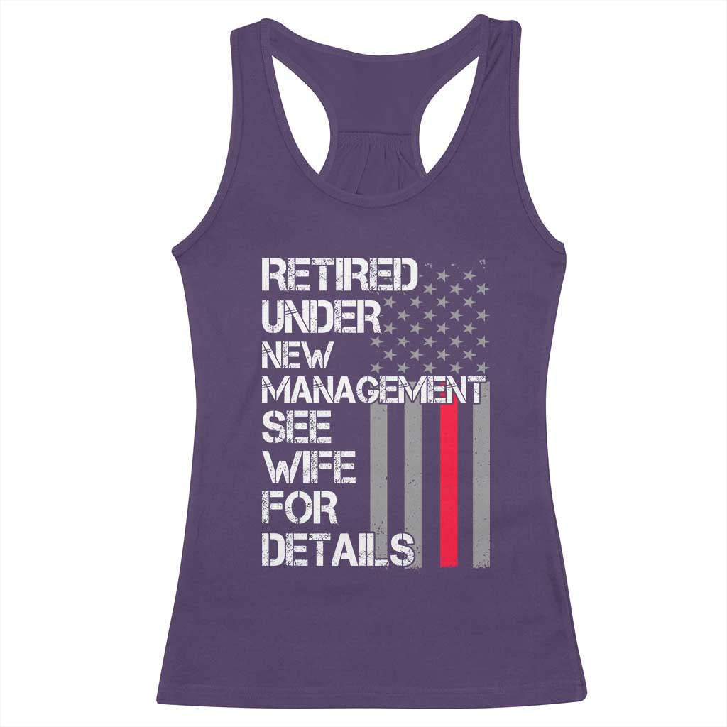 Retirement Gifts For Men Racerback Tank Top Retired Under New Management See Wife Retired Dad TS10 Purple Print Your Wear