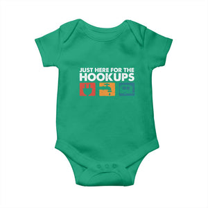 Camping RV Baby Onesie Funny Just Here for The Hookups Caravan Motorhome TS10 Irish Green Print Your Wear