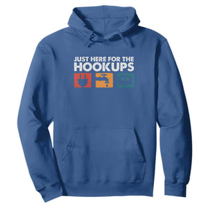 Camping RV Hoodie Funny Just Here for The Hookups Caravan Motorhome TS10 Royal Blue Print Your Wear