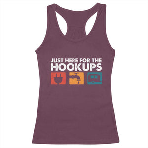 Camping RV Racerback Tank Top Funny Just Here for The Hookups Caravan Motorhome TS10 Maroon Print Your Wear