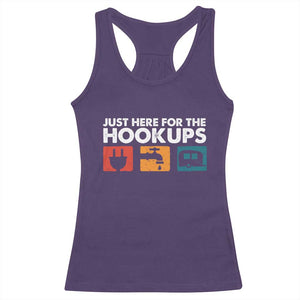 Camping RV Racerback Tank Top Funny Just Here for The Hookups Caravan Motorhome TS10 Purple Print Your Wear
