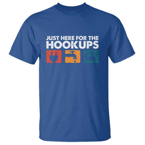 Camping RV T Shirt Funny Just Here for The Hookups Caravan Motorhome TS10 Royal Blue Print Your Wear