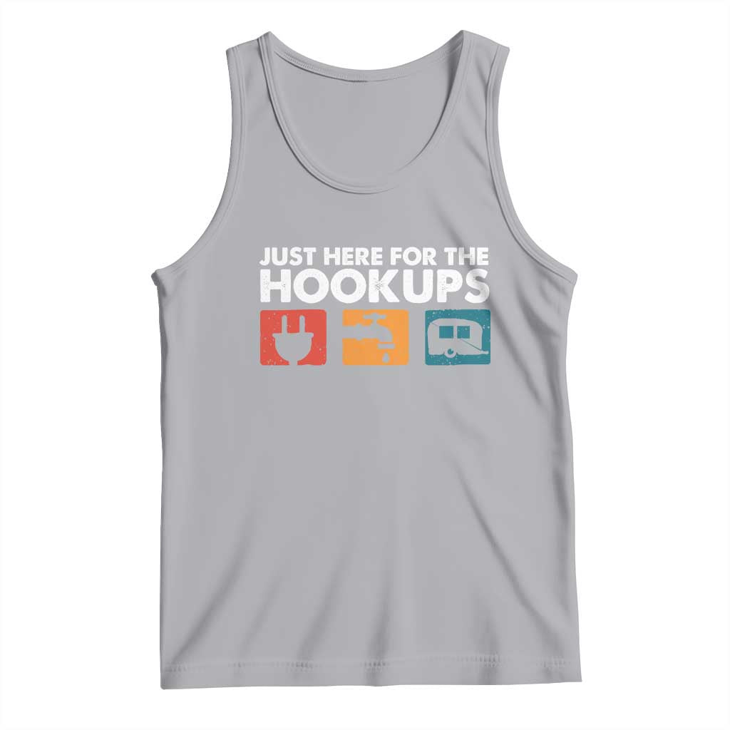 Camping RV Tank Top Funny Just Here for The Hookups Caravan Motorhome TS10 Athletic Heather Print Your Wear