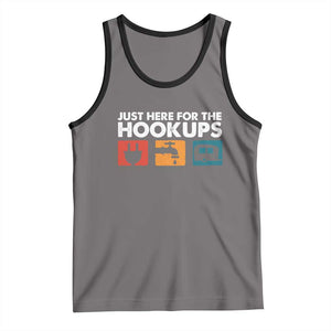 Camping RV Tank Top Funny Just Here for The Hookups Caravan Motorhome TS10 Deep Heather Black Print Your Wear