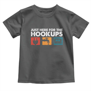Camping RV Toddler T Shirt Funny Just Here for The Hookups Caravan Motorhome TS10 Dark Heather Print Your Wear