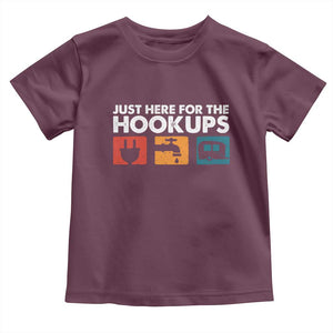 Camping RV Toddler T Shirt Funny Just Here for The Hookups Caravan Motorhome TS10 Maroon Print Your Wear