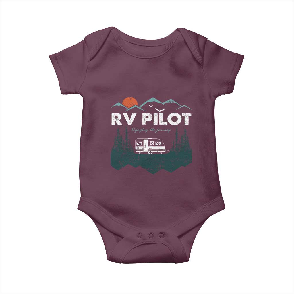 RV Pilot Camping Baby Onesie Retro Motorhome Travel Vacation Gift TS10 Maroon Print Your Wear