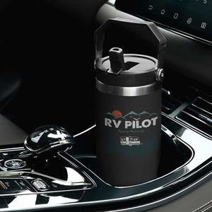 RV Pilot Camping Flip Straw Tumbler Retro Motorhome Travel Vacation Gift TS10 Print Your Wear