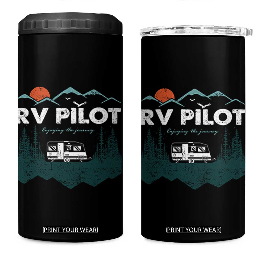 RV Pilot Camping 4 in 1 Can Cooler Tumbler Retro Motorhome Travel Vacation Gift TS10 One Size: 16 oz Black Print Your Wear