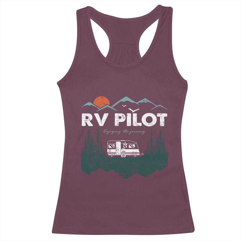 RV Pilot Camping Racerback Tank Top Retro Motorhome Travel Vacation Gift TS10 Maroon Print Your Wear