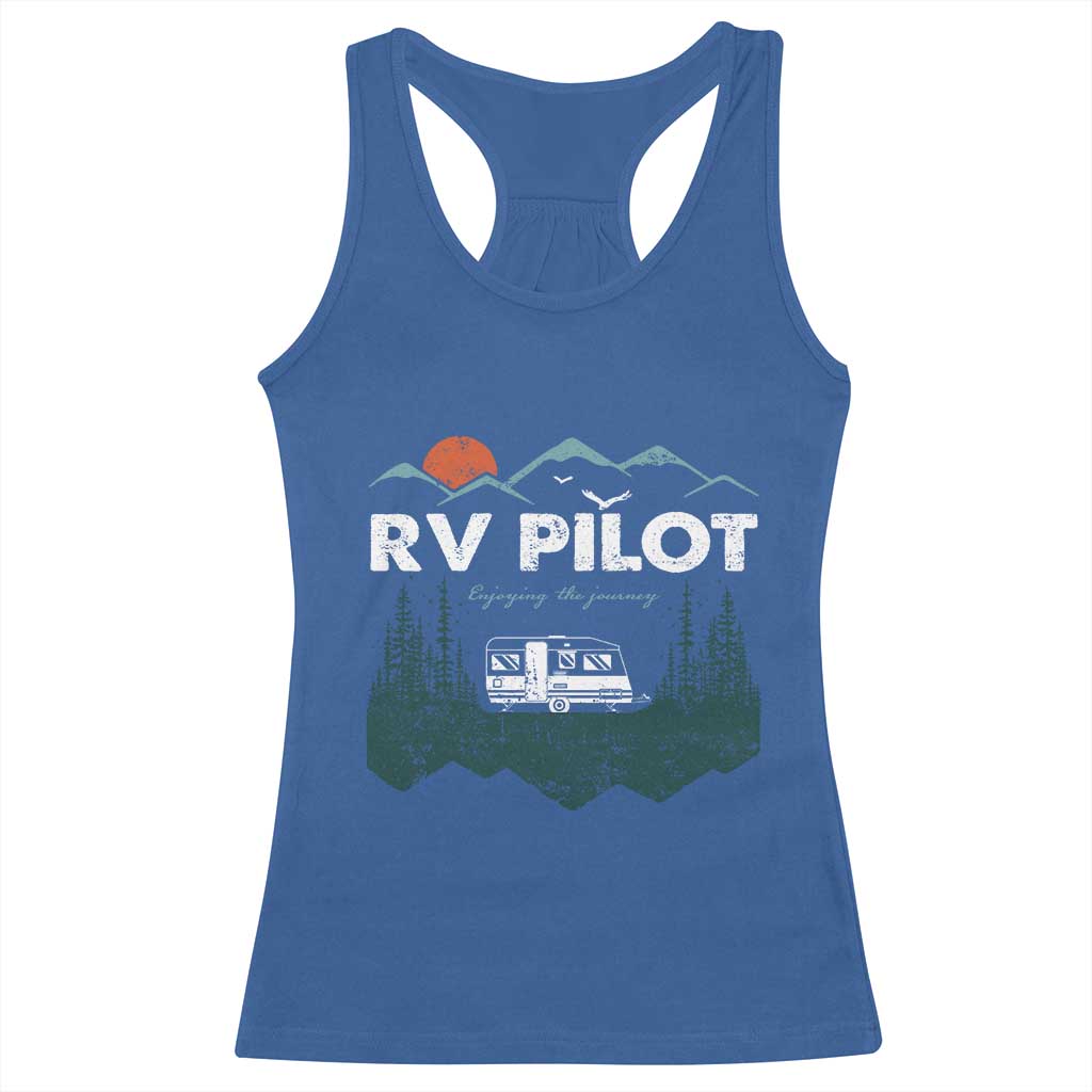 RV Pilot Camping Racerback Tank Top Retro Motorhome Travel Vacation Gift TS10 Royal Blue Print Your Wear