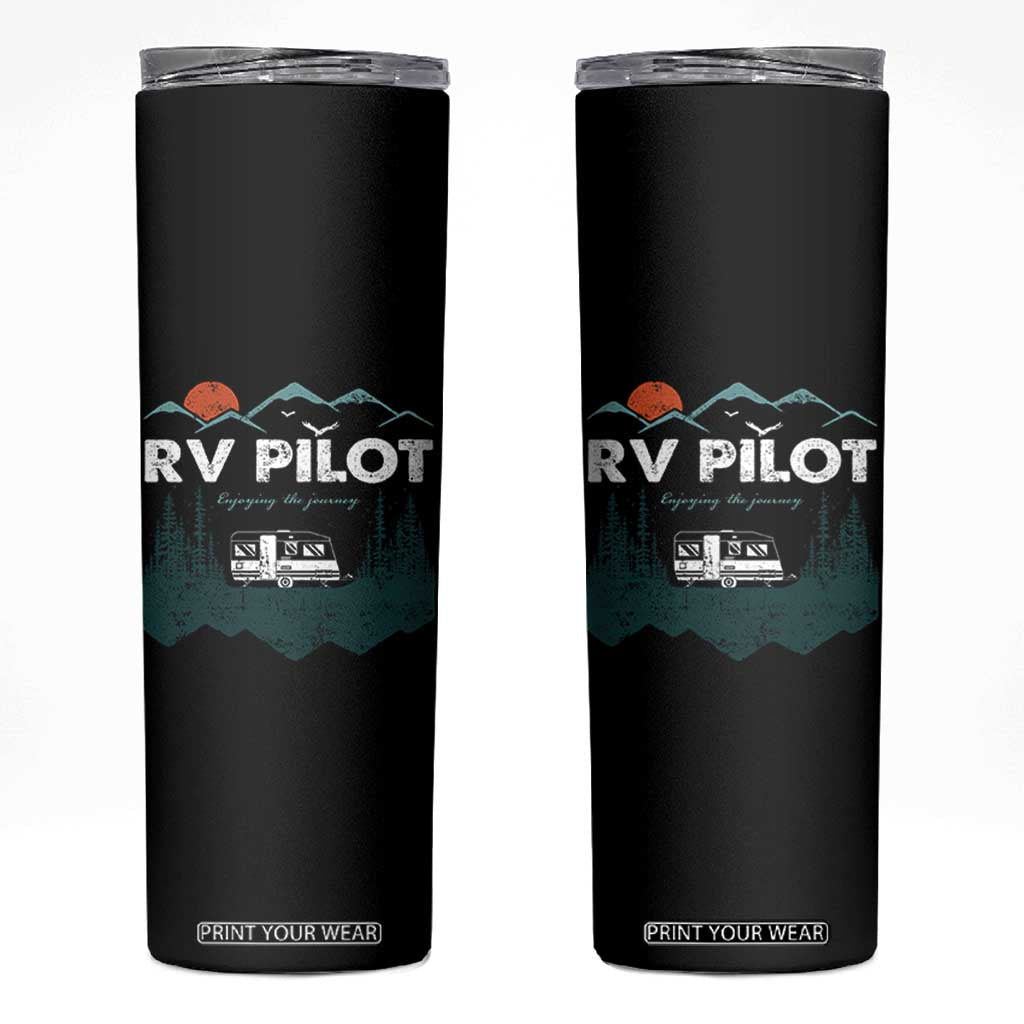 RV Pilot Camping Skinny Tumbler Retro Motorhome Travel Vacation Gift TS10 Black Print Your Wear