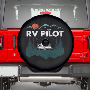 RV Pilot Camping Spare Tire Cover Retro Motorhome Travel Vacation Gift TS10 Black Print Your Wear