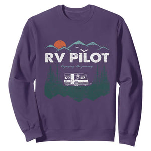 RV Pilot Camping Sweatshirt Retro Motorhome Travel Vacation Gift TS10 Purple Print Your Wear