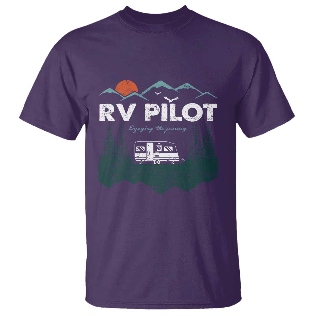RV Pilot Camping T Shirt Retro Motorhome Travel Vacation Gift TS10 Purple Print Your Wear
