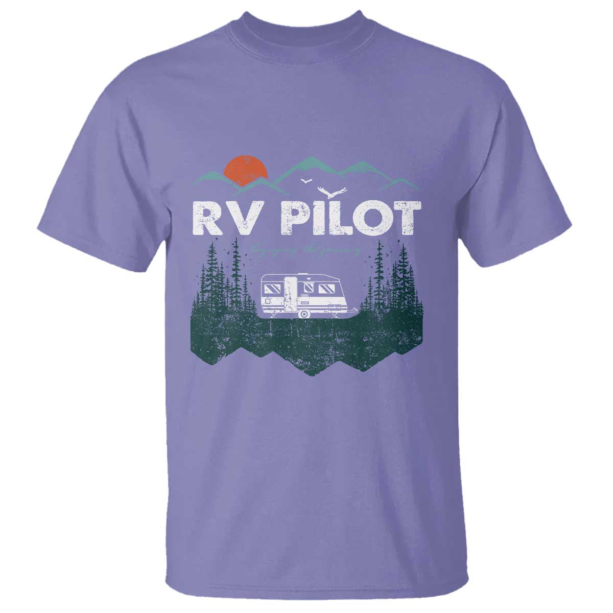 RV Pilot Camping T Shirt Retro Motorhome Travel Vacation Gift TS10 Violet Print Your Wear