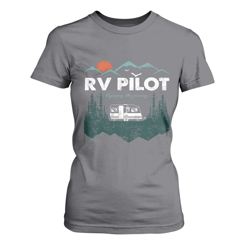 RV Pilot Camping T Shirt For Women Retro Motorhome Travel Vacation Gift TS10 Charcoal Print Your Wear